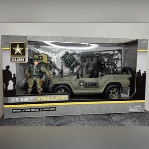 Official U.S. Army Patrol Playset W/ Action Figure 3.75" Scale MIB Jeep Toy USA!